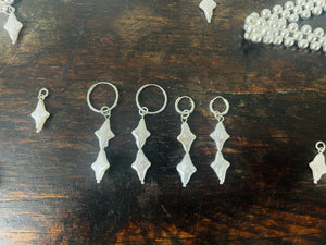2 Pearl Silver Mermaid Earrings